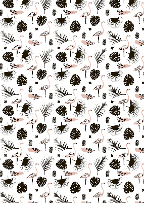 Blackout roller blind for window Flamingos and leaves