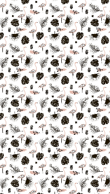 Blackout roller blind for window Flamingos and leaves