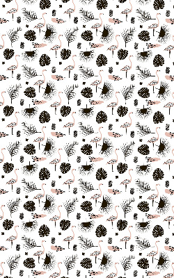 Blackout roller blind for window Flamingos and leaves