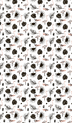 Blackout roller blind for window Flamingos and leaves