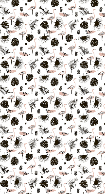 Blackout roller blind for window Flamingos and leaves