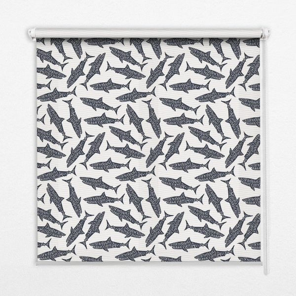 Fabric roller blind for window Sharks