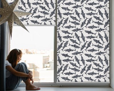 Fabric roller blind for window Sharks