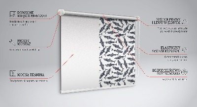 Fabric roller blind for window Sharks
