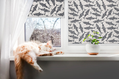 Fabric roller blind for window Sharks