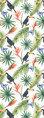 Blackout roller blind Toucans on flowers