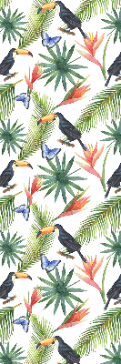 Blackout roller blind Toucans on flowers