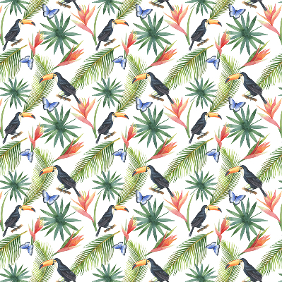 Blackout roller blind Toucans on flowers