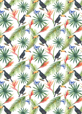 Blackout roller blind Toucans on flowers