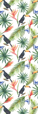 Blackout roller blind Toucans on flowers