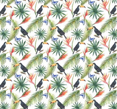 Blackout roller blind Toucans on flowers