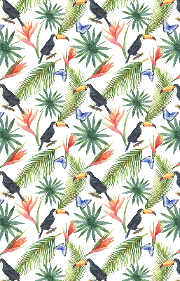 Blackout roller blind Toucans on flowers