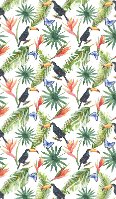 Blackout roller blind Toucans on flowers