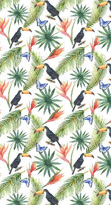 Blackout roller blind Toucans on flowers