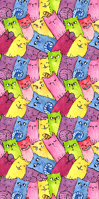 Blackout roller blind for window colorful cats pattern