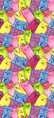 Blackout roller blind for window colorful cats pattern