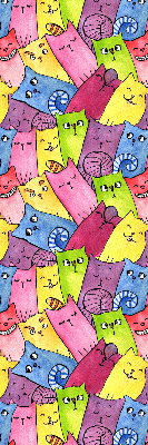 Blackout roller blind for window colorful cats pattern