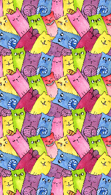 Blackout roller blind for window colorful cats pattern
