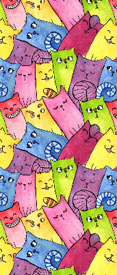 Blackout roller blind for window colorful cats pattern