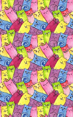 Blackout roller blind for window colorful cats pattern