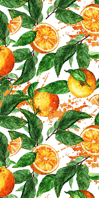 Fabric roller blind for window Oranges and leaves