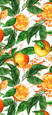 Fabric roller blind for window Oranges and leaves