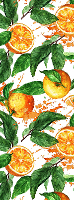 Fabric roller blind for window Oranges and leaves
