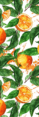 Fabric roller blind for window Oranges and leaves