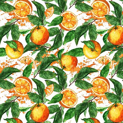 Fabric roller blind for window Oranges and leaves
