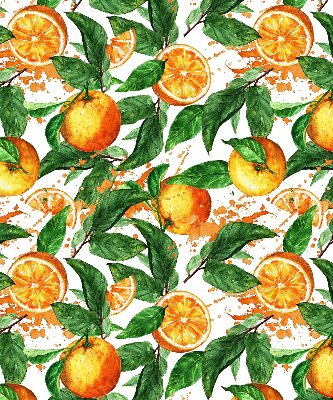 Fabric roller blind for window Oranges and leaves
