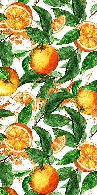 Fabric roller blind for window Oranges and leaves