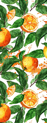 Fabric roller blind for window Oranges and leaves