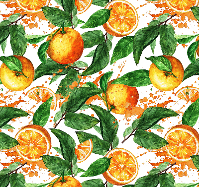 Fabric roller blind for window Oranges and leaves