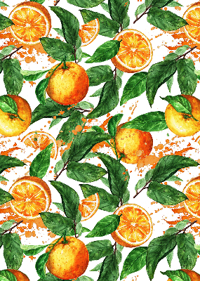 Fabric roller blind for window Oranges and leaves