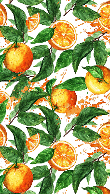 Fabric roller blind for window Oranges and leaves