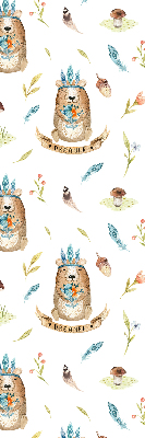 Blackout roller blind for window Teddy bears and plants