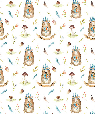 Blackout roller blind for window Teddy bears and plants