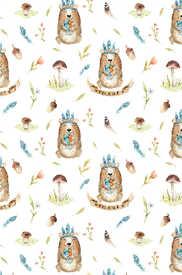 Blackout roller blind for window Teddy bears and plants