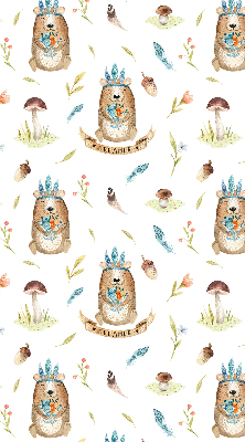 Blackout roller blind for window Teddy bears and plants