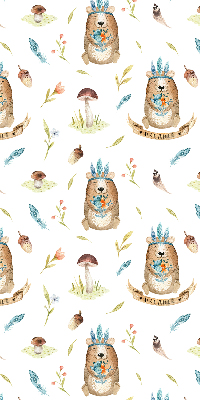 Blackout roller blind for window Teddy bears and plants