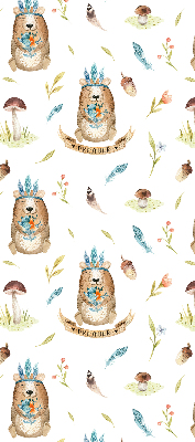 Blackout roller blind for window Teddy bears and plants
