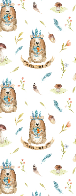 Blackout roller blind for window Teddy bears and plants