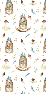 Blackout roller blind for window Teddy bears and plants