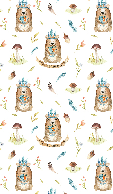 Blackout roller blind for window Teddy bears and plants