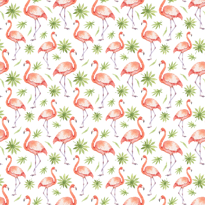 Fabric roller blind for window Flamingo and leaves