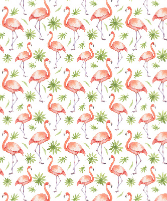 Fabric roller blind for window Flamingo and leaves