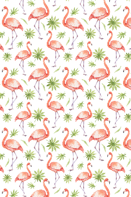 Fabric roller blind for window Flamingo and leaves