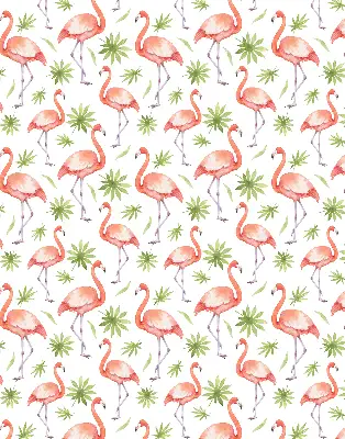 Fabric roller blind for window flamingo and leaves pattern
