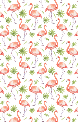 Fabric roller blind for window Flamingo and leaves