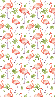 Fabric roller blind for window Flamingo and leaves